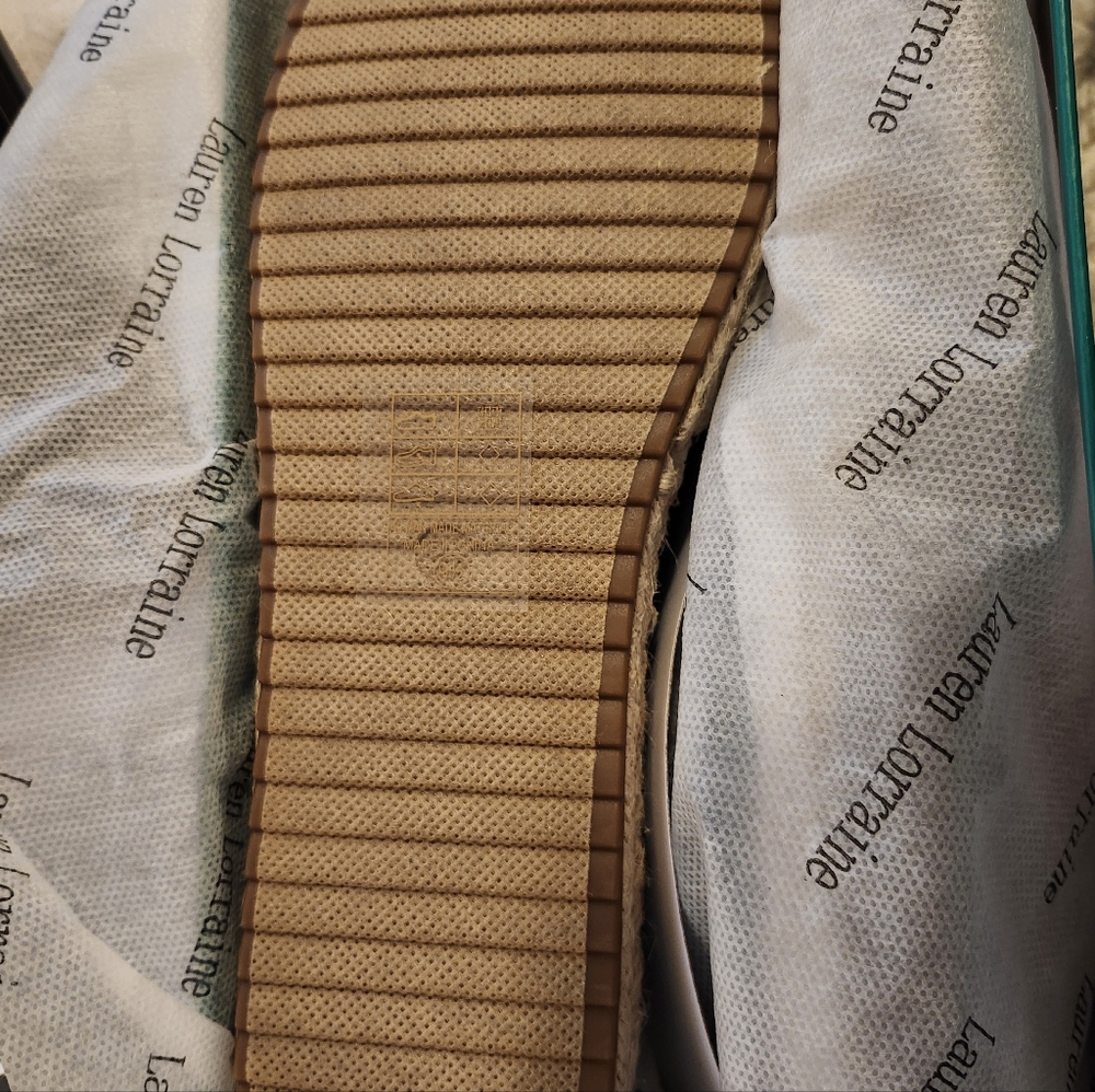 NIB Lauren Lorraine Tropical Green Rhinestone Embellished Espadrille Loafers 9.5 - Picture 8 of 10